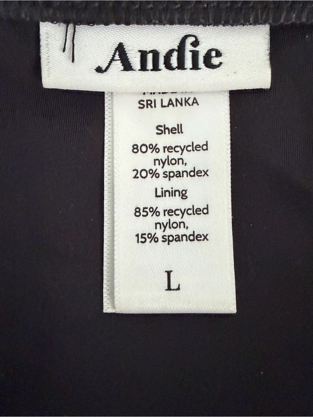 NWOT Andie Amalfi Black One Piece Swimsuit Size Large Adjustable Straps - Picture 4 of 4